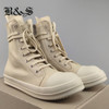 Black& Street 2019 Hip Hop Street Casual Rock Genuine Leather Wax Canvas Boots Cool Classic Lace Up Wax Canvas Flat Shoes|Basic Boots|
