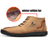 Hand stitching Winter Men Boots Leather Patent Tooling Ankle Boots Blue Outdoor Autumn Hombres Botas Men Casual Leather Shoes|Basic Boots|
