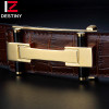 DESTINY Fashion men belt luxury Crocodile pattern copper smooth buckle high quality genuine leather belts for man black brown|leather belts for men|genuine leather beltfashion leather belt