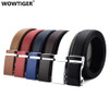 WOWTIGER black white red blue Khaki Cowhide Genuine Leather 3.5cm width Belts For Men Male Luxury Automatic buckle men belt|Men's Belts|
