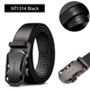 BISON DENIM Men's Belt Cow Leather Belts Brand Fashion Automatic Buckle Black Genuine Leather Belts for Men 3.4cm Width N71314|Men's Belts|