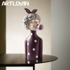 Nordic Ins Bubble Bow Knot Girl Sculpture Figurines