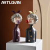 Nordic Ins Bubble Bow Knot Girl Sculpture Figurines