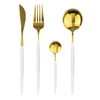 Dinnerware Set Black Gold Cutlery Set