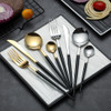 Steak Knife Fork Coffee Spoon Teaspoon Gold Cutlery