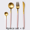 Steak Knife Fork Coffee Spoon Teaspoon Gold Cutlery