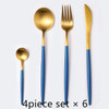 Steak Knife Fork Coffee Spoon Teaspoon Gold Cutlery