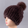 Raglaido Knitted Pompom Hats for Women Beanies Solid Elastic Rex Rabbit Fur Caps Winter Hat Skullies Fashion Accessories LQ11219|pompom hat|fashion winter hatwinter hat