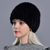 winter womens mink fur hats natural real fur knitted cap fashionable fluffy ladies genuine fur beanie female black fur caps|Women's Bomber Hats|