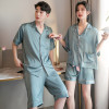 Summer Silk Couples Pajamas Set Short Sleeve With Pocket Shorts Sleepwear Men and Women Loose Style Home Suit Pjs|Men's Pajama Sets|