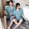 Summer Silk Couples Pajamas Set Short Sleeve With Pocket Shorts Sleepwear Men and Women Loose Style Home Suit Pjs|Men's Pajama Sets|