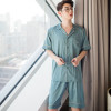 Summer Silk Couples Pajamas Set Short Sleeve With Pocket Shorts Sleepwear Men and Women Loose Style Home Suit Pjs|Men's Pajama Sets|