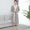 FZSLCYIYI Men's Waffle Hotel Bathrobe Spa Robe Water Absorbing Nightgown Japanese style Kimono Shawl Collar robe Night Gown|Robes|