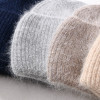 Autumn Winter Rabbit Hair Winter Hat Warm Beanies Hats Casual Women Solid Adult Cashmere Knitted Beanie Hat with Bright Wire|Men's Skullies & Beanies|