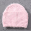 Autumn Winter Rabbit Hair Winter Hat Warm Beanies Hats Casual Women Solid Adult Cashmere Knitted Beanie Hat with Bright Wire|Men's Skullies & Beanies|