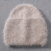 Autumn Winter Rabbit Hair Winter Hat Warm Beanies Hats Casual Women Solid Adult Cashmere Knitted Beanie Hat with Bright Wire|Men's Skullies & Beanies|