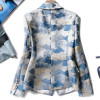 Brand New Unique Designing Runway Women Notched Double Breasted Plaid Graffiti Printing Autumn Casual Blazer Jacket|Blazers|