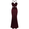 Women's Spaghetti Strap Hollow Out Beading Evening Dresses Backless
