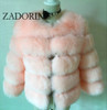 ZADORIN S 3XL Mink Coats Women 2020 Winter Top Fashion Pink FAUX Fur Coat Elegant Thick Warm Outerwear Fake Fur Woman Jacket|pink faux fur coat|faux fur coatfake fur jacket