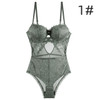 Sexy Lingerie For Women Bodysuit Lace Push Up Underwire Floral Pattern Hollow Out Back Bra and Panties Set Gift For Girlfriend|Bodysuits|