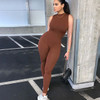 Solid Jumpsuit Women Summer 2020 Casual O Neck Sleeveless Pencil Pants Body Sportswear Fitness Bodycon Rompers Womens Jumpsuit|Jumpsuits|