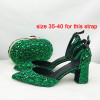 BaoYaFang 2020 NEW ARRIVE Green Crystal Wedding Shoes Woman Thin Heel Pointed Toe Bridal Party Dress Shoe Big Size High Pumps|Women's Pumps|