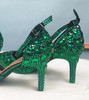 BaoYaFang 2020 NEW ARRIVE Green Crystal Wedding Shoes Woman Thin Heel Pointed Toe Bridal Party Dress Shoe Big Size High Pumps|Women's Pumps|