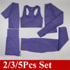 2/3/5Pcs Seamless Women Set Workout Sportswear Gym Clothing Shirt Fitness Long Sleeve Crop Top High Waist Leggings Sport Suits|Women's Sets|