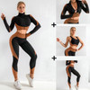 3 Piece Women Yoga Sets Fitness Sport Wear Leggings High Support Bra Crop Top Workout Clothes Gym Seamless Yoga Suits| |
