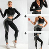 3 Piece Women Yoga Sets Fitness Sport Wear Leggings High Support Bra Crop Top Workout Clothes Gym Seamless Yoga Suits| |