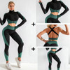 3 Piece Women Yoga Sets Fitness Sport Wear Leggings High Support Bra Crop Top Workout Clothes Gym Seamless Yoga Suits| |
