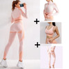 3 Piece Women Yoga Sets Fitness Sport Wear Leggings High Support Bra Crop Top Workout Clothes Gym Seamless Yoga Suits| |