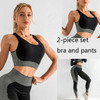 3 Piece Women Yoga Sets Fitness Sport Wear Leggings High Support Bra Crop Top Workout Clothes Gym Seamless Yoga Suits| |
