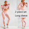 3 Piece Women Yoga Sets Fitness Sport Wear Leggings High Support Bra Crop Top Workout Clothes Gym Seamless Yoga Suits| |