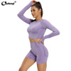 Vital Seamless Yoga Set Women Long Sleeve Summer Blouses Top Gym Sport Bra High Waist Tight Leggings Fitness Suit Shorts Sets|Yoga Sets|