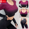 3Pcs Yoga Tracksuits Women's Seamless Sets Fitness Sport Suits Gym Sportswear Crop Top High Waist Running Leggings Sports Bras| |