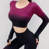 3Pcs Yoga Tracksuits Women's Seamless Sets Fitness Sport Suits Gym Sportswear Crop Top High Waist Running Leggings Sports Bras| |