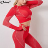Women's 2 Piece Tracksuit Workout Outfits Set Sexy High Waist Leggings and Crop Tops Active Yoga Sets Female Sport Gym Clothes|Yoga Sets|