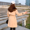 Spring Autumn Girls Trench Coat Dress Korean Style Slim Fit Long Jacket with Belt Lady Khaki Black Plus Size 3xl Fashion Outwear|Trench|