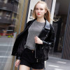 PU Leather Jacket Motorcycle Women Autumn Winter Fleece Coat 2020 Korean Style Oversize Fit 2XL Black Zipper Waterproof Outwear|Leather Jackets|