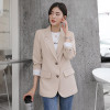 PEONFLY New 2020 Autumn Fashion Blazer Jacket Women Casual Korean Pockets Long Sleeve Coat Office Ladies Solid Loose Blazer|Blazers|