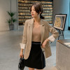 Women Blazer Pockets Peonfly Single Breasted Long Sleeve Office Wear Coat Solid Color Female Casual Outerwear Tops |Blazers|