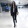 PEONFLY Loose Blazer Femme New Spring Suit Jacket Work Office Lady Black Blazer Double Breasted Business Notched Coat|Blazers|