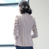 2020 Spring Autumn Women Retro Style Plaid Blazers And Jackets Long Sleeve Female Work Wear Fashion Outwear Plaid One Button|Blazers|