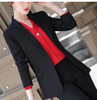 Autumn Winter Women Candy Colors Notched Tops Single Breasted Korean Loose Casual Black Women Blazers Jackets Work Wear Coat|Blazers|