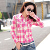 Ladies Tops Spring New Arrival Plaid Shirt Women Casual 100% Cotton Long Sleeve Blouses Shirts Clothing|plaid shirt women|long sleeve blouseladies tops