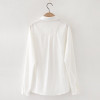 Cat Embroidery White Shirts Womens Blouses And Tops Long Sleeve Cotton Autumn Loose Female Cute Clothes|Blouses & Shirts|