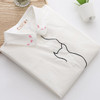 Cat Embroidery White Shirts Womens Blouses And Tops Long Sleeve Cotton Autumn Loose Female Cute Clothes|Blouses & Shirts|
