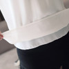 Winter Plus Velvet Blouse Women Lantern Sleeve Chiffon Shirts Lady Keep Warm Shirts with Lining Plus Size Elegant Workwear White|Blouses & Shirts|