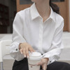 OL Style Women White Shirts Turn Down Collar Blouse Tops Elegant Workwear Female Blusas Single Breasted Invisiable Button Shirts|Blouses & Shirts|